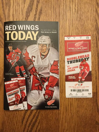 Detroit Red Wings Program & Ticket Stub 2012