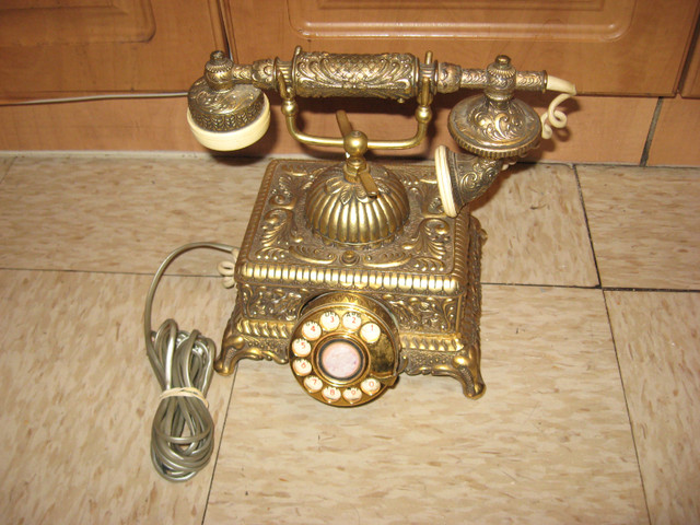 Vintage Monarch Rotary Dial Telephone Ornate Brass in Home Phones & Answering Machines in Ottawa