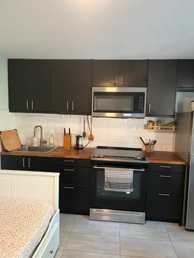 one bedroom  one bathroom 70% above the grand basement rent