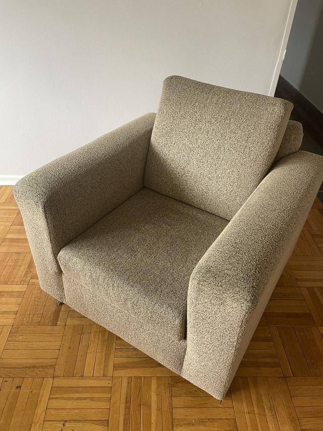 Cushioned Arm Chair with Wooden Legs Chairs & Recliners City of