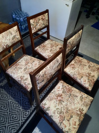 vintage wooden chairs with cushions