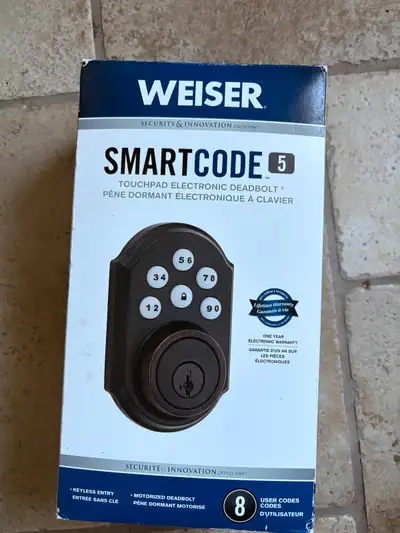 Verrou électroniqWeiser SmartCode 5 Touchpad Electronic Deadbolt, View more