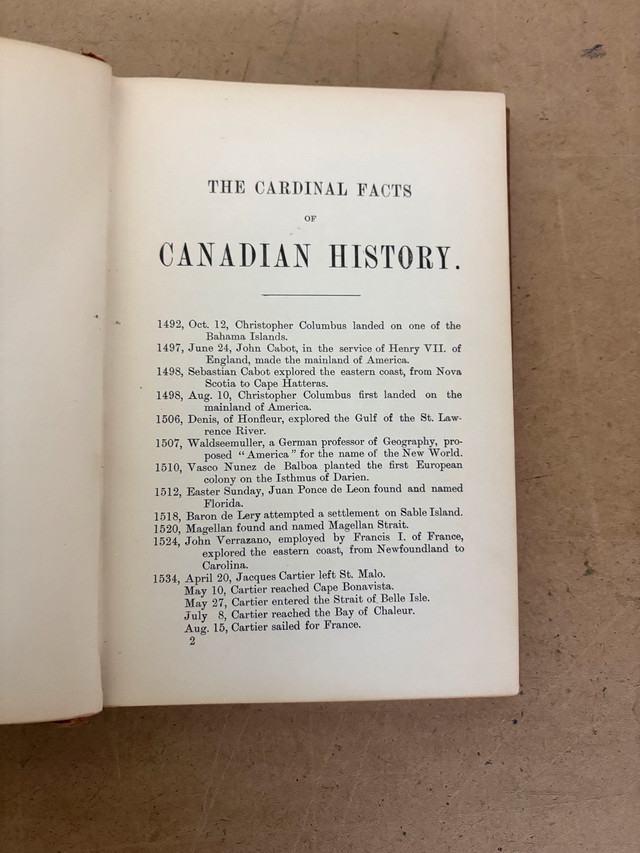 The Cardinal Facts of Canadian History, 1899 First Edition  in Non-fiction in Ottawa - Image 3