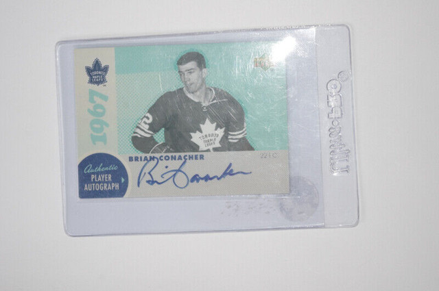 Carte Brian Conacher Toronto Maple Leafs 1967 Upper Deck Signé dans Art et objets de collection  à Laval/Rive Nord