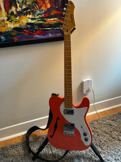 Beautiful FireFly Thinline Telcaster Pure Series, available for sale.. Orange W/Black Body semi holl...