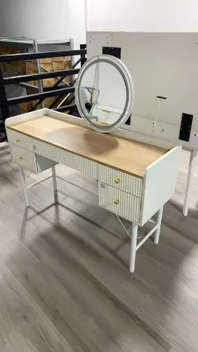 Modern Vanity Table with LED Mirror, View more