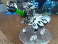 Necron Destroyer with gauss cannon fully painted and assembled.