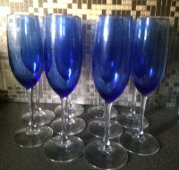 10 blue Wine glasses