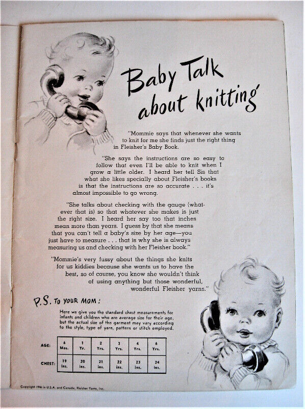 Vintage Knit Patterns / Fleisher Fashions for Babies up to 4 in Hobbies & Crafts in Hamilton - Image 2