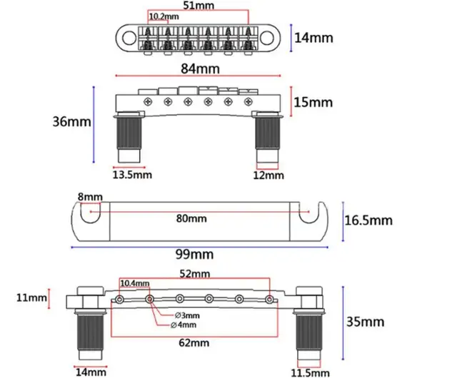 Tune-o-Matic style Gold Bridge and Stop Bar Tailpiece - NEW in Guitars in Markham / York Region - Image 3