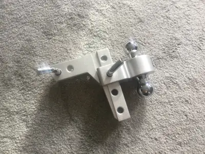 NEW 2" Aluminum Adjustable Dual-Ball Drop Hitch. Price Firm $100.