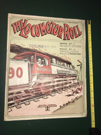 THE LOCOMOTOR ROLL SHEET MUSIC 1914