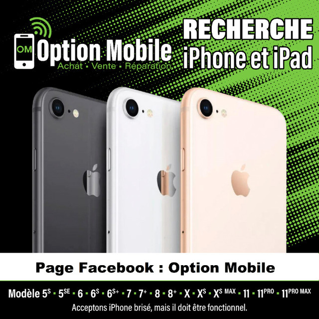Recherche iPhone/iPad fonctionelle,Brisés etc dans Téléphones cellulaires  à Ville de Québec