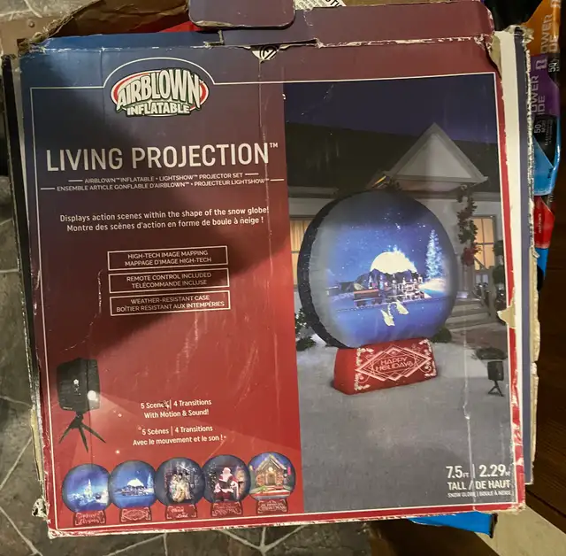  7ft inflatable Christmas projector snow globe 551578585730928643