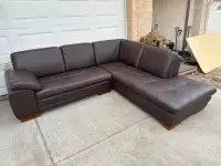 Real leather sectional…GOOD CONDITION (96” x 84”)…ONLY $390