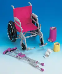 NEW:Newberry Wheelchair & Crutch Set for 18"doll