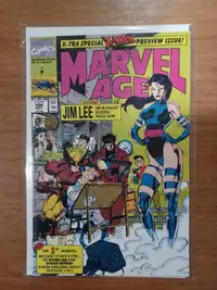 Marvel Age #104 comic featuring X-men with Jim Lee cover 1991
