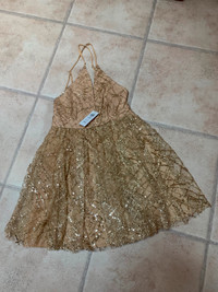 Ladies Gold Dress New Years Eve Size Small Brand New