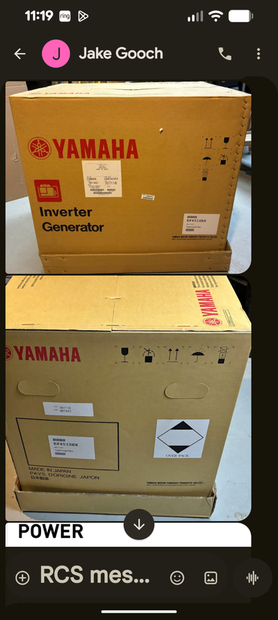 Yamaha Generator New purchase through work. Still in box Needs oil and gas and you can run power for...