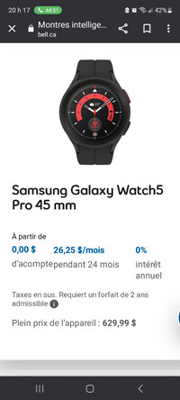 Montre Samsung Galaxy Watch 5 Pro 45 mm