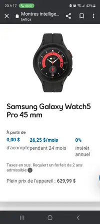 Montre Samsung Galaxy Watch 5 Pro 45 mm