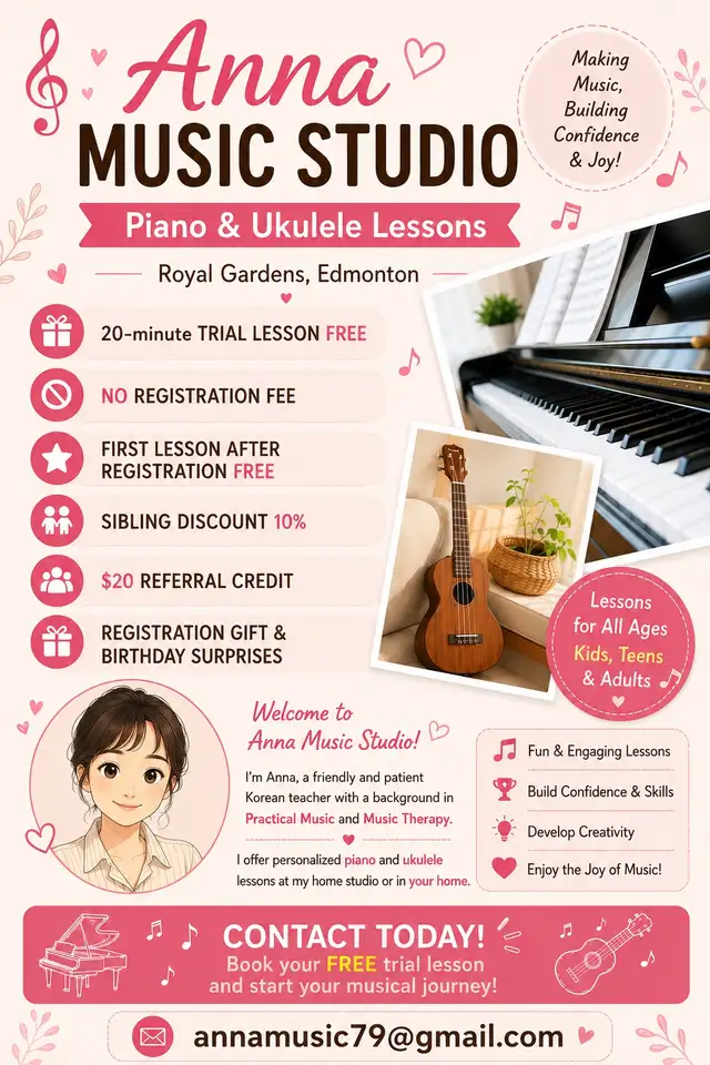 Piano & Ukulele lessons 
