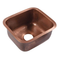 NEW Sinkology Sisley Undermount Handmade Copper Sink 17-inch Bar