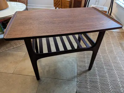 HUBER Finn Juhl style teak side table, lower shelf, circa 1960, View more
