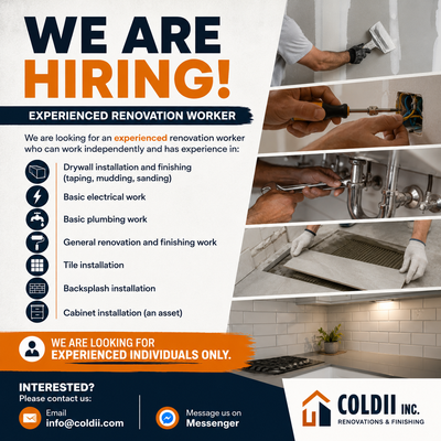  WE ARE HIRING – EXPERIENCED RENOVATION WORKER , View more