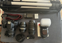 Canon T3i camera kit with tripod