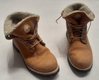 Timberland Boots Shoes Fleece Fold Down Roll Up Teddy Leather