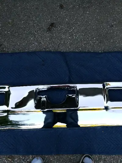 Very nice original GM bumper. Chrome is very nice but not perfect. Has a slight crease in it just le...