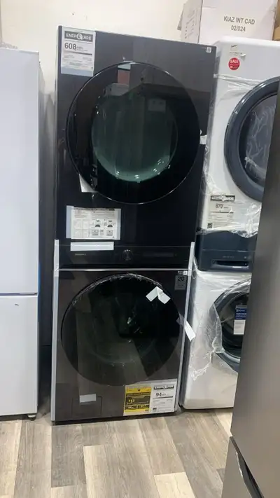 Samsung Laundry Tower – Front‑Load Washer & Dryer (5.3 cu ft), View more