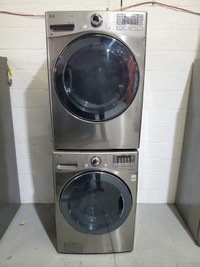 LG Washer Dryer stainless stackable 27 DLEX3570V  WM3570HVA Used