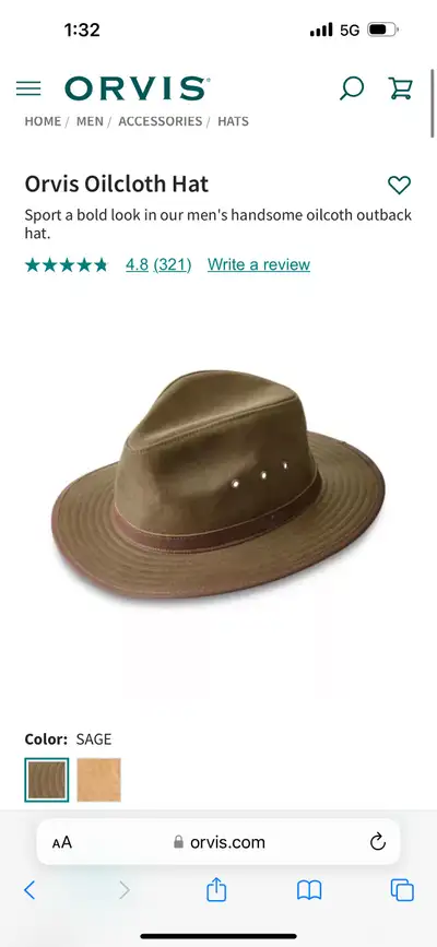 New never worn size Medium. Olive color. $75 firm, was $99.00 US to purchase. Nice hats, top quality...