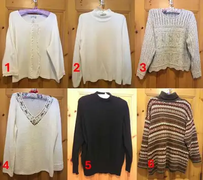 TRÈS BEAU GARDE-ROBE POUR DAME (CHANDAILS) 5$ CHACUN, View more