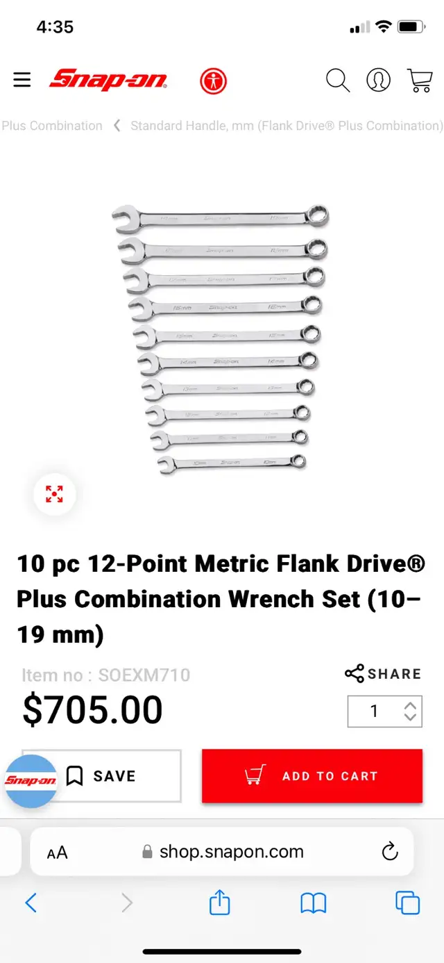 snap on wrench set in Hand Tools in Oakville / Halton Region - Image 3