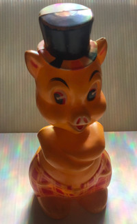 Rare Mid Century Standing Pig Piggy Bank 11-1/2” - Head Turns!