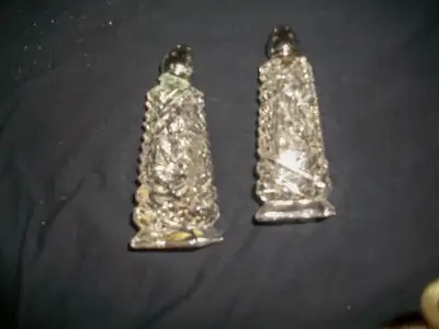 Vintage Pinwheel Crystal Salt and Pepper, View more