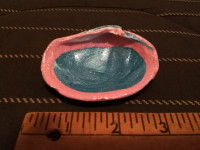 Hand Painted Pink w Silver Clam Shell Trinket/Ring/Jewelry Dish
