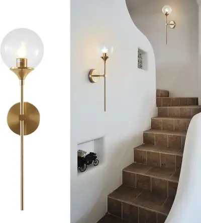 BOKT Industrial Wall Sconce with Glass Lampshade Wall Light Fixt, View more