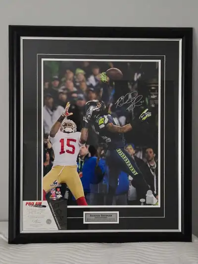 Richard Sherman Seahawks "NFC Championship Tip", 16”x20”., View more