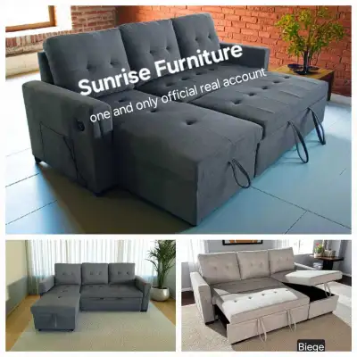 New Grey Sofa Bed - Pull Out - Delivery Also, View more