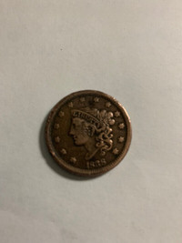 1838 1C Large Cent Liberty - FINE,United State Of America 1"Dim.