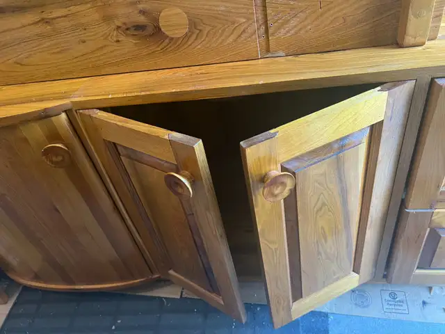 Vintage Solid Walnut Wall Unit Cabinet Handcrafted in TV Tables & Entertainment Units in Gatineau - Image 6