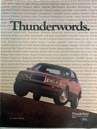 1985 Ford Thunderbird XLarge 2 Page Original Ad