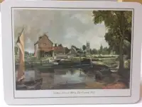 John Constable - set de 6 napperons et 6 sous-verres endos liège