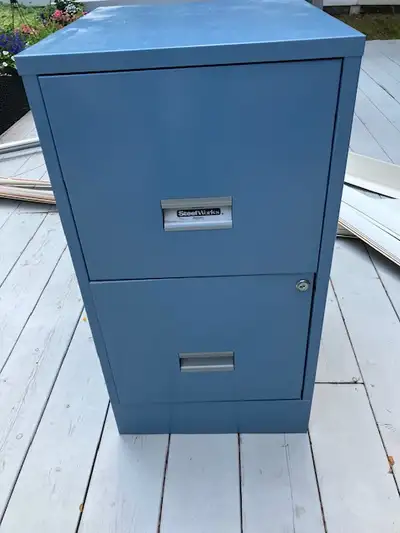Blue 2 drawer file cabinet, View more