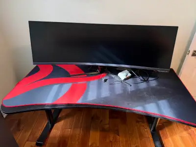 gaming desk and curved monitor , View more