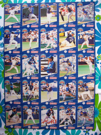 Dempster's Toronto Blue Jays 1993 uncut baseball card sheet